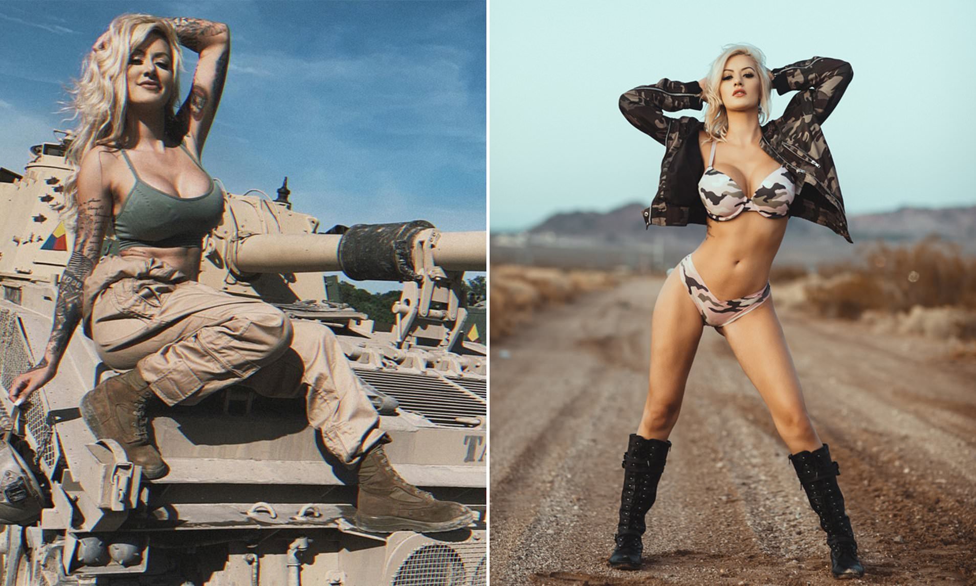 Combat Barbie nude style pin-up model Rianna Conner Carpenter