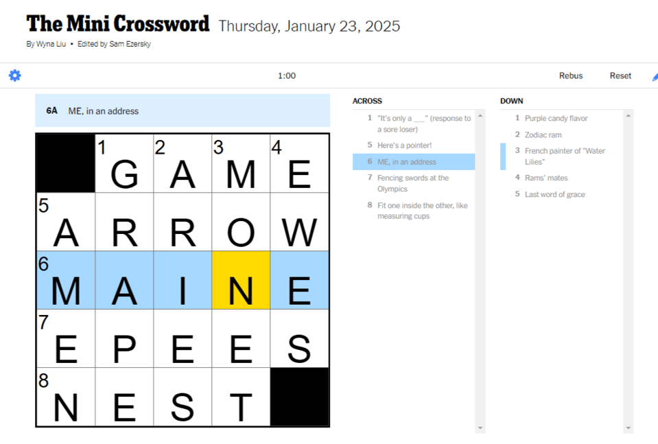 Today’s NYT Mini Crossword Clues & Answers for Wednesday, January 23, 2025 NYT Mini Crossword today, NYT Mini Crossword answers, Mini Crossword answers, New York Times Mini Crossword, NYT Mini today, Mini Crossword, NYT Crossword, NYT Mini clues, Mini Crossword today, NYT Mini Crossword January 23, NYT Crossword January 23, crossword puzzle answers, NYT Mini puzzle