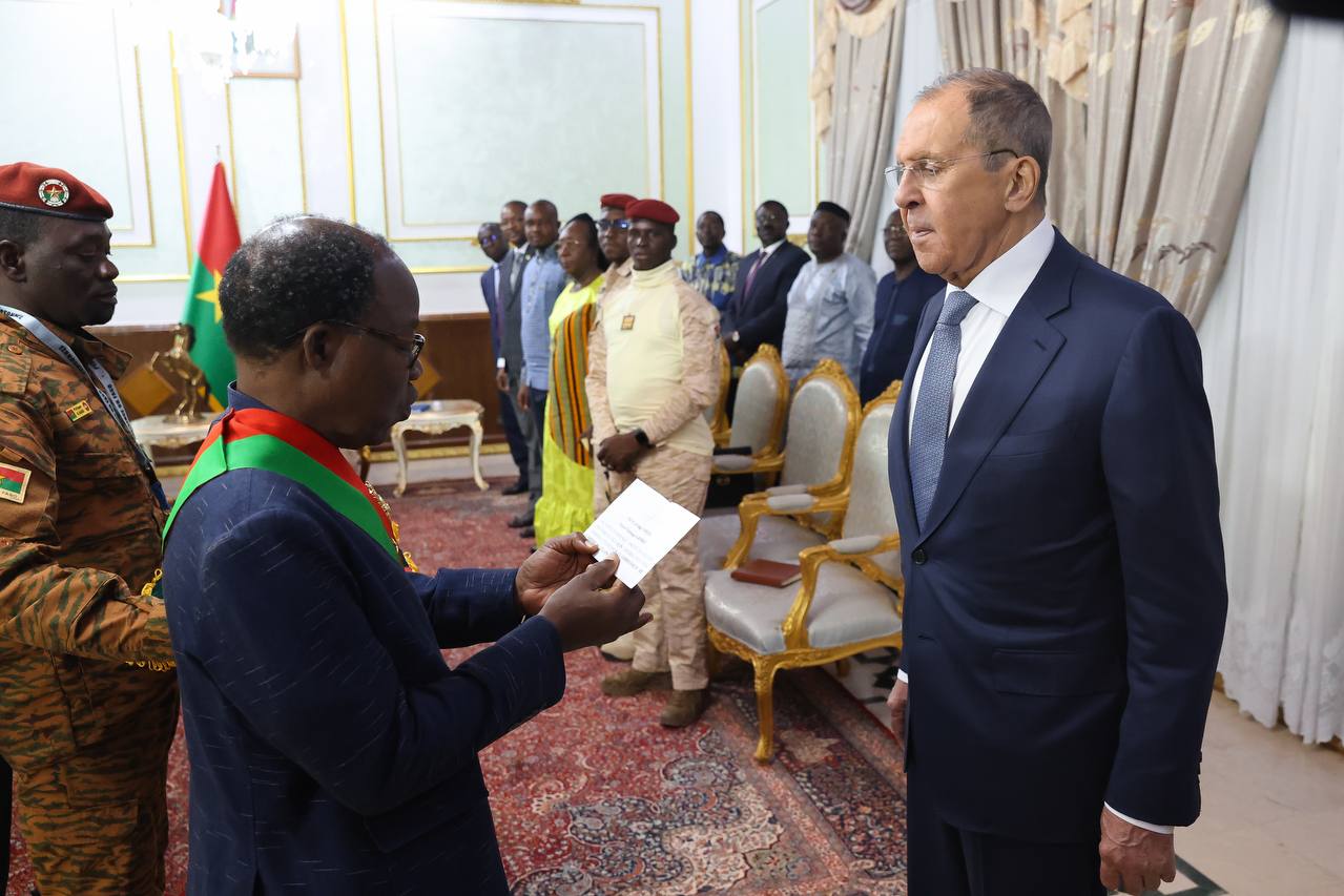 sergey lavrov burkina faso honor, order of the stallion, ouagadougou ceremony
