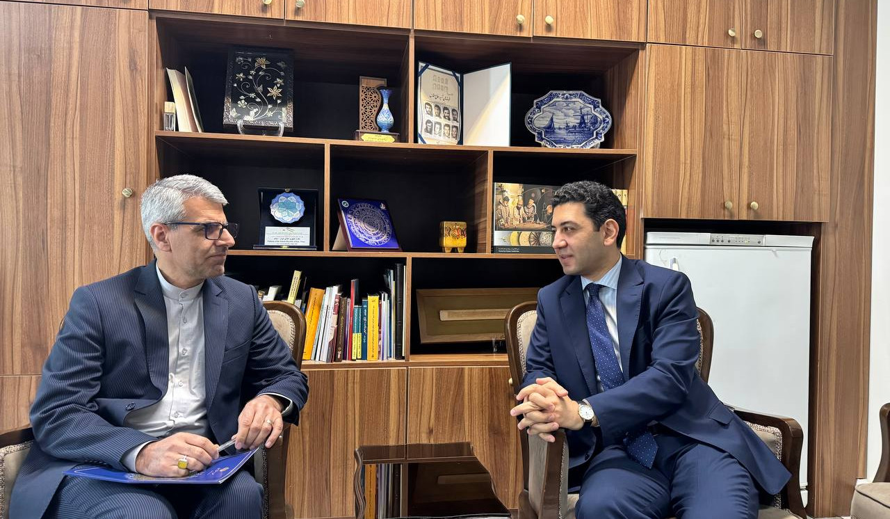 File photo of Armenian Ambassador Grigor Hakobyan meeting Iranian Foreign Ministry Spokesperson Esmail Baghaei in Tehran during a previous diplomatic meeting, symbolizing Iran–Armenia relations.