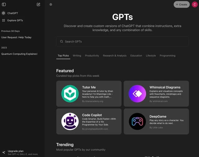 ChatGPT store custom GPTs marketplace OpenAI