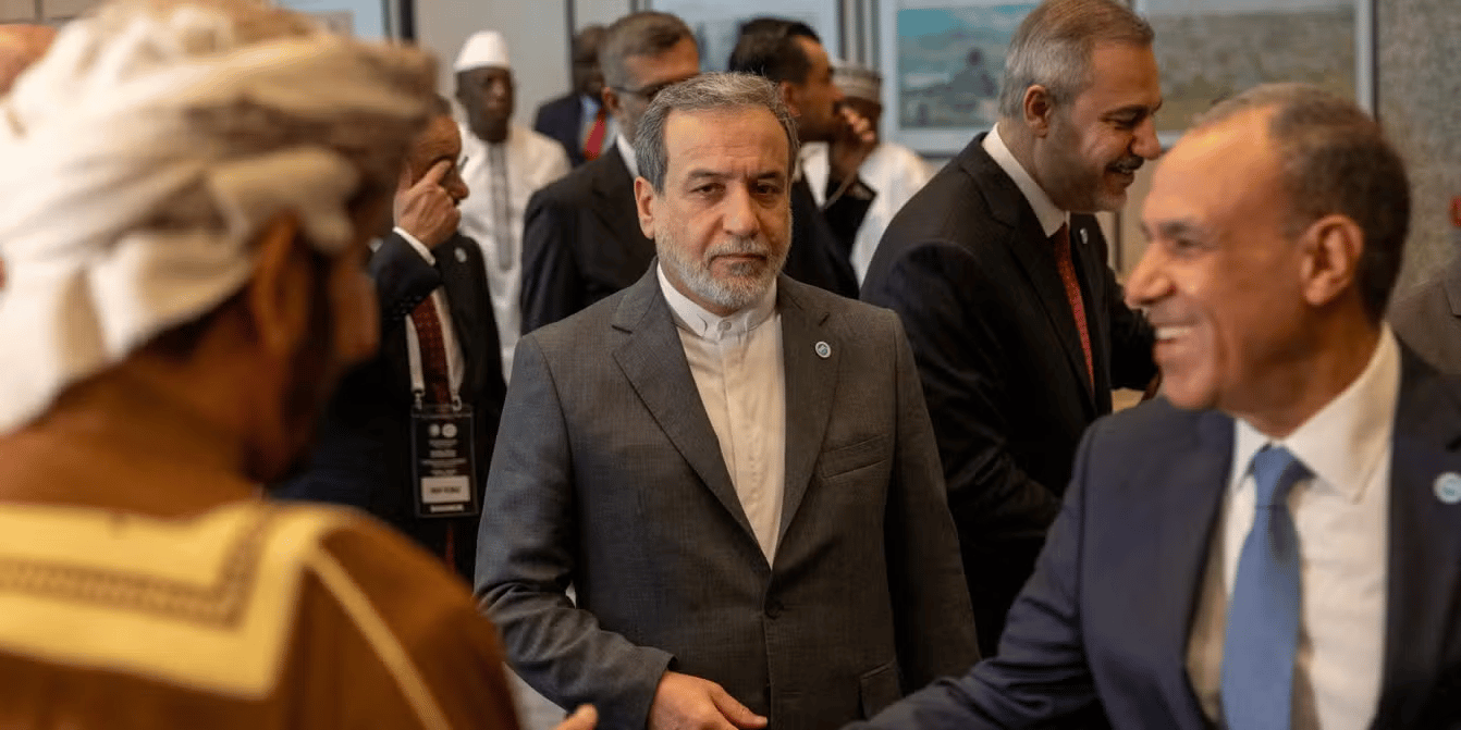 Iran’s Foreign Minister Abbas Araghchi speaks at a multilateral meeting