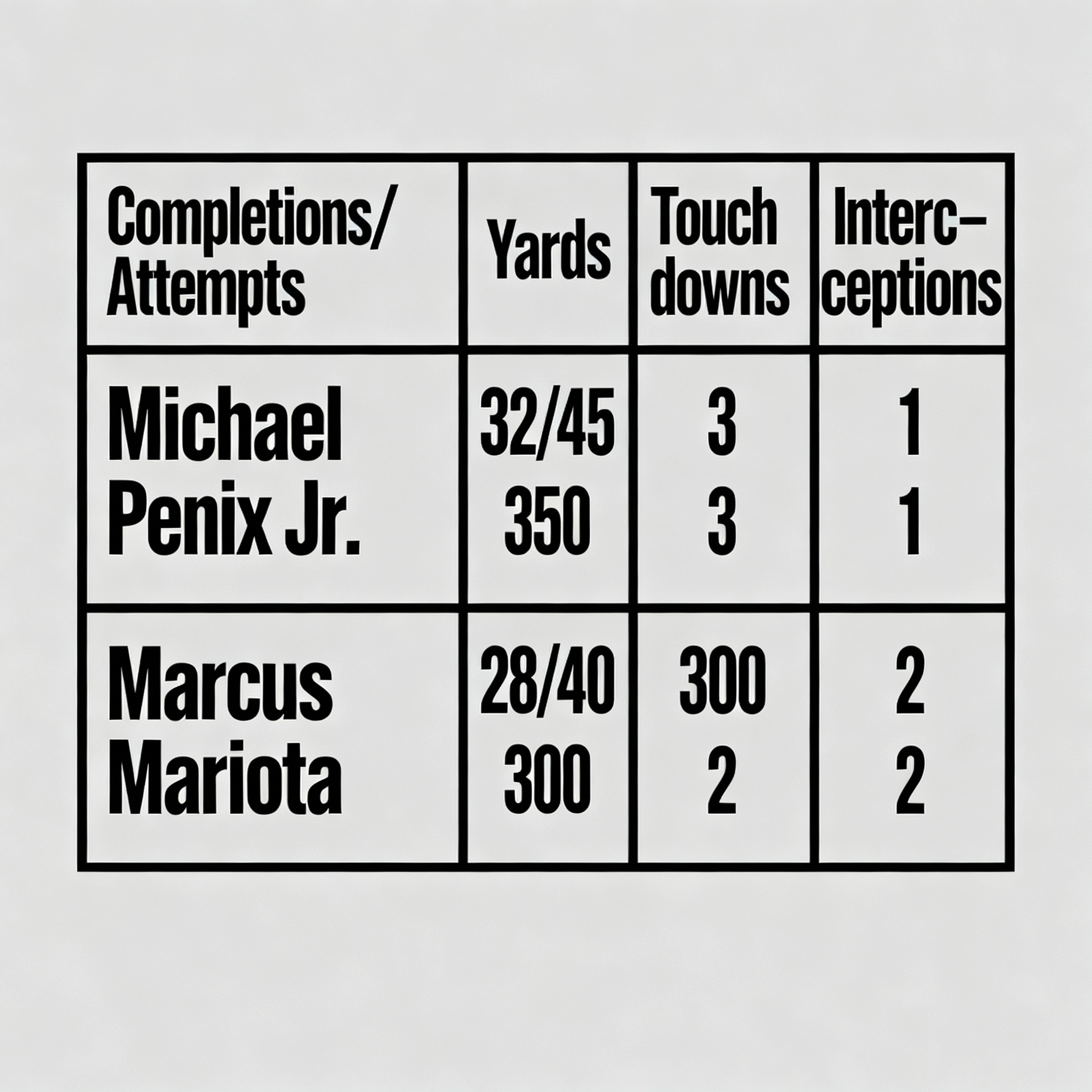 Atlanta Falcons vs Washington Commanders - Quarterback Comparison