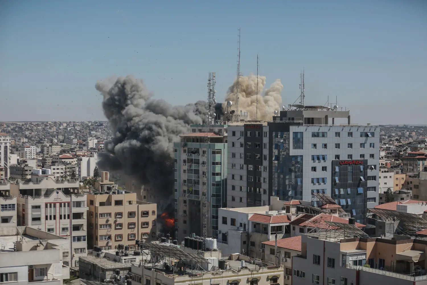 Smoke rising over Gaza after airstrike Smoke rising over Gaza after airstrike