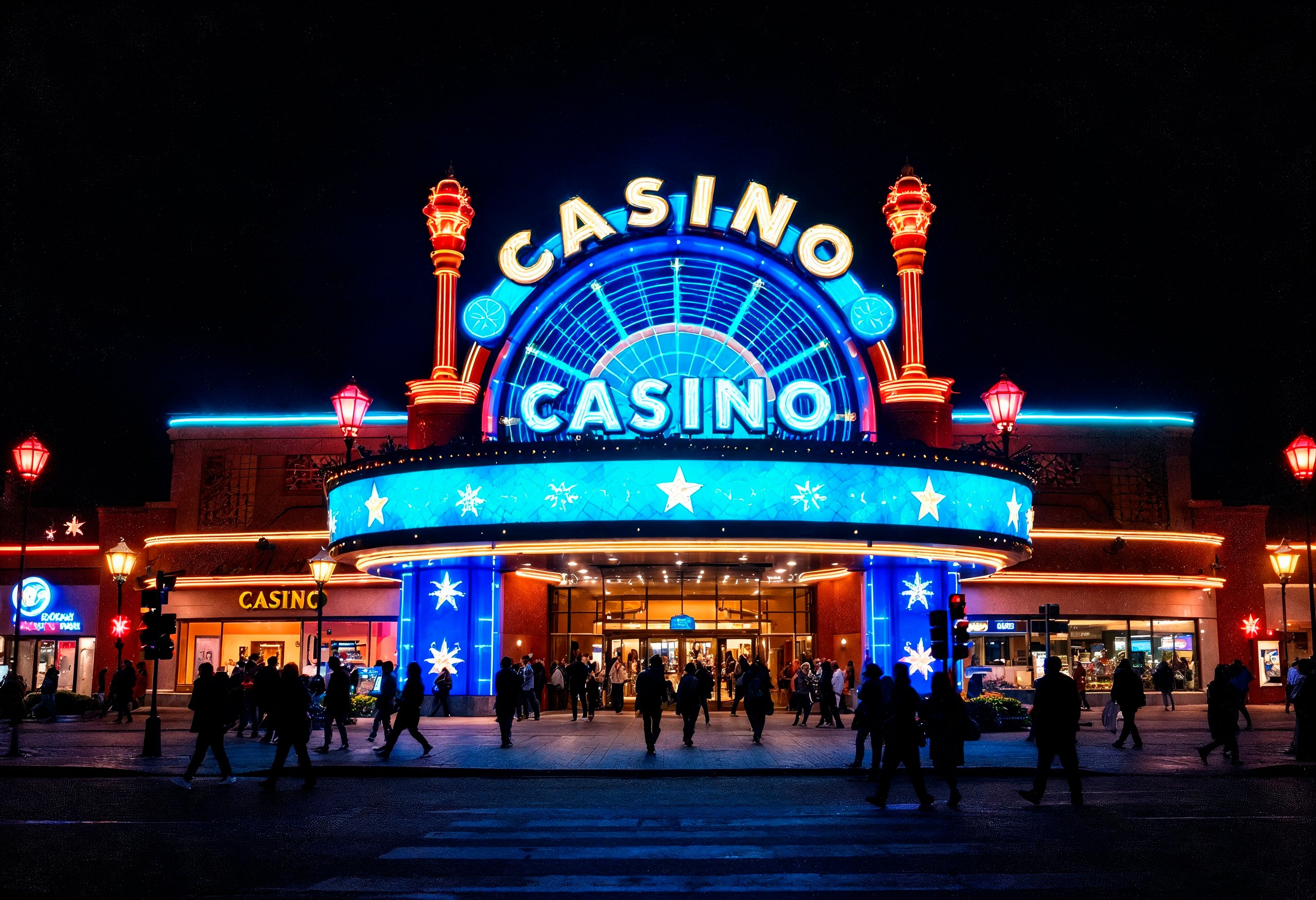 Neon sign casino night