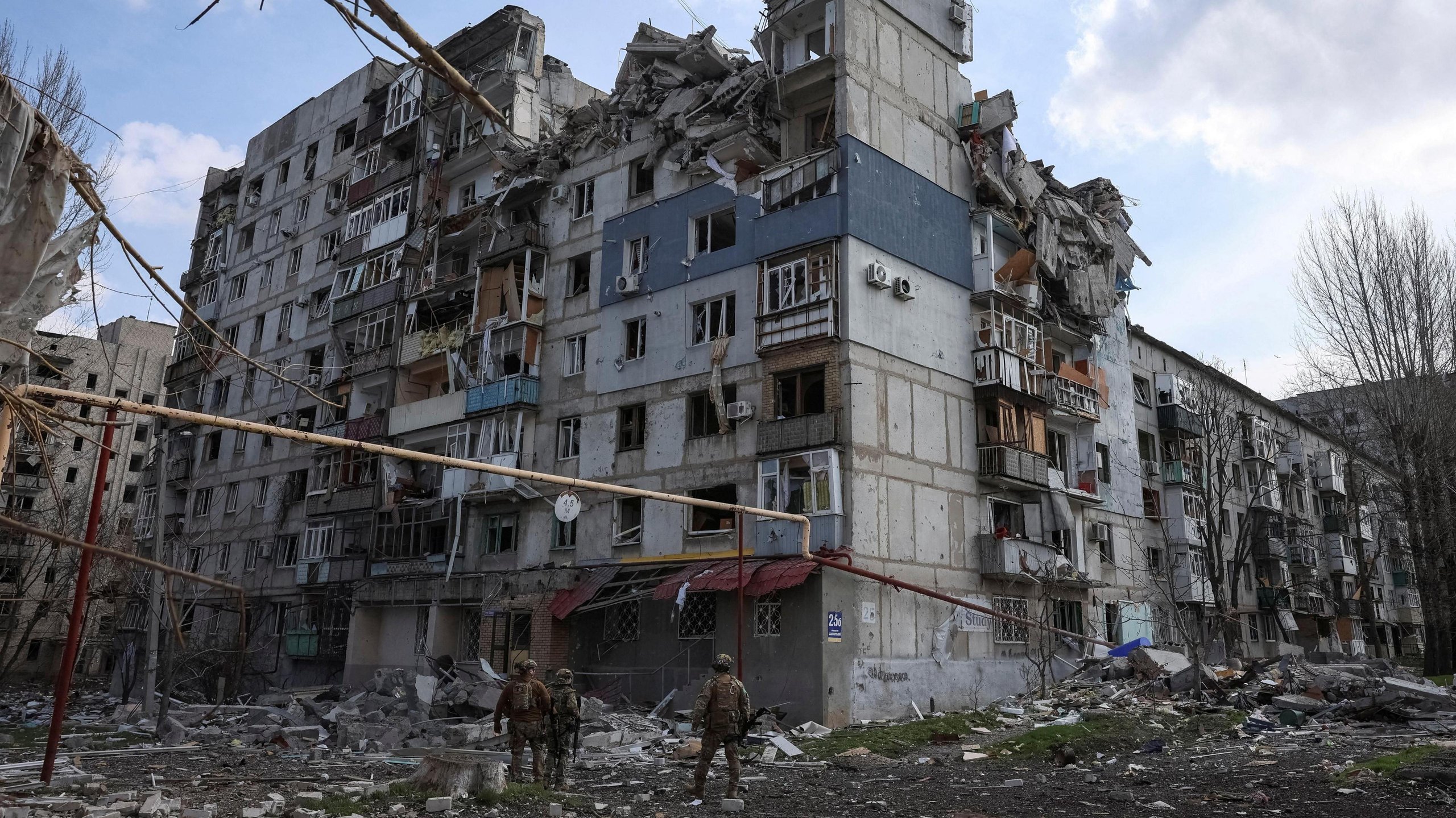 Pokrovsk residential areas destroyed by Russian artillery and house-to-house fighting in eastern Ukraine