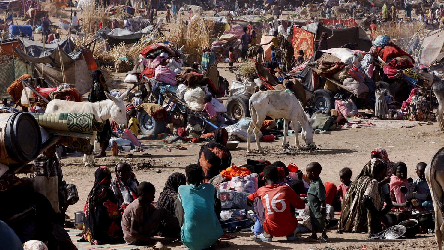Sudanese refugees sheltering in camps near Darfur region due to civil war