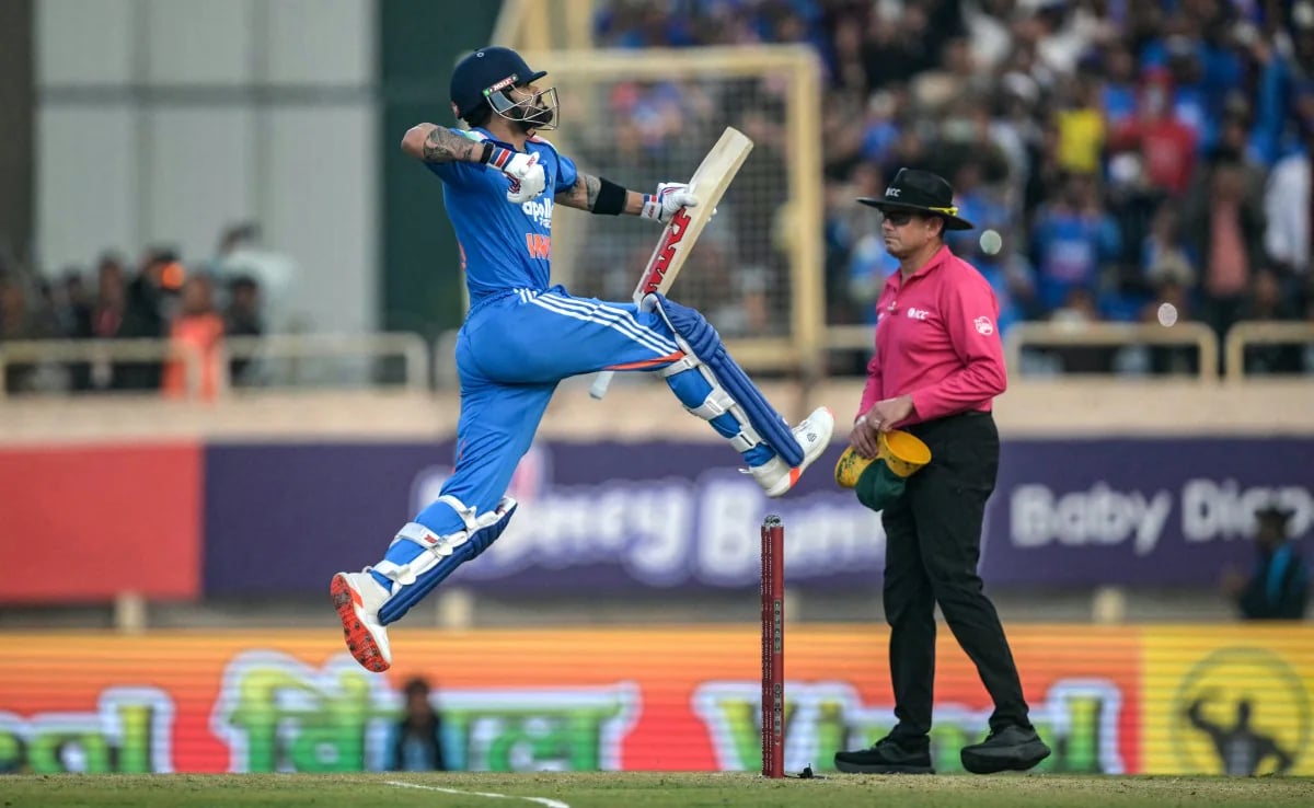 Virat Kohli celebrates his 52nd ODI century after breaking Sachin Tendulkar’s long-standing record in Ranchi