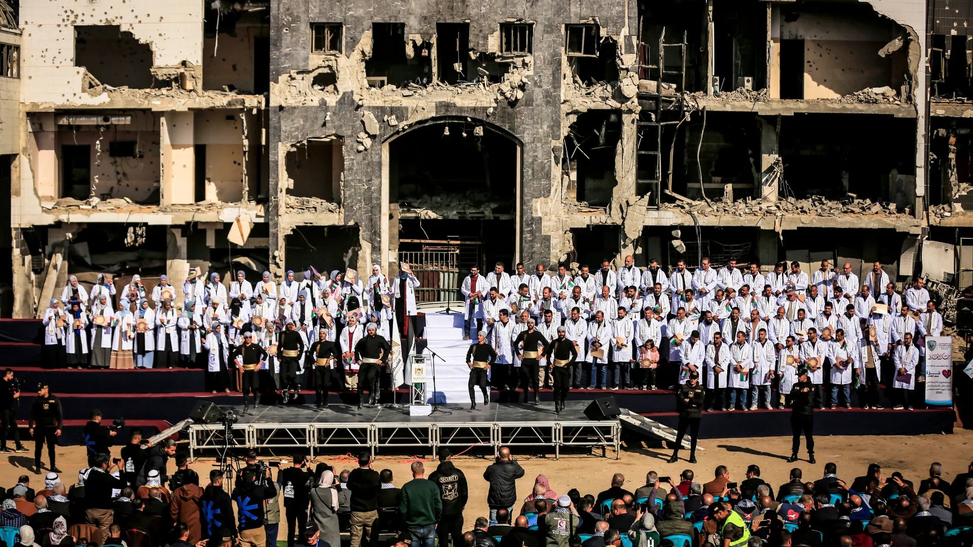 Gaza genocide: Palestinian doctors graduate amid Al-Shifa hospital ruins destroyed by Israel
