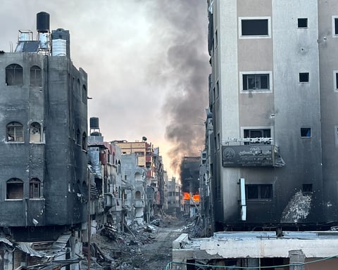 Smoke rises from Beit Lahiya homes after Israeli ceasefire violation strikes Day 730 Gaza