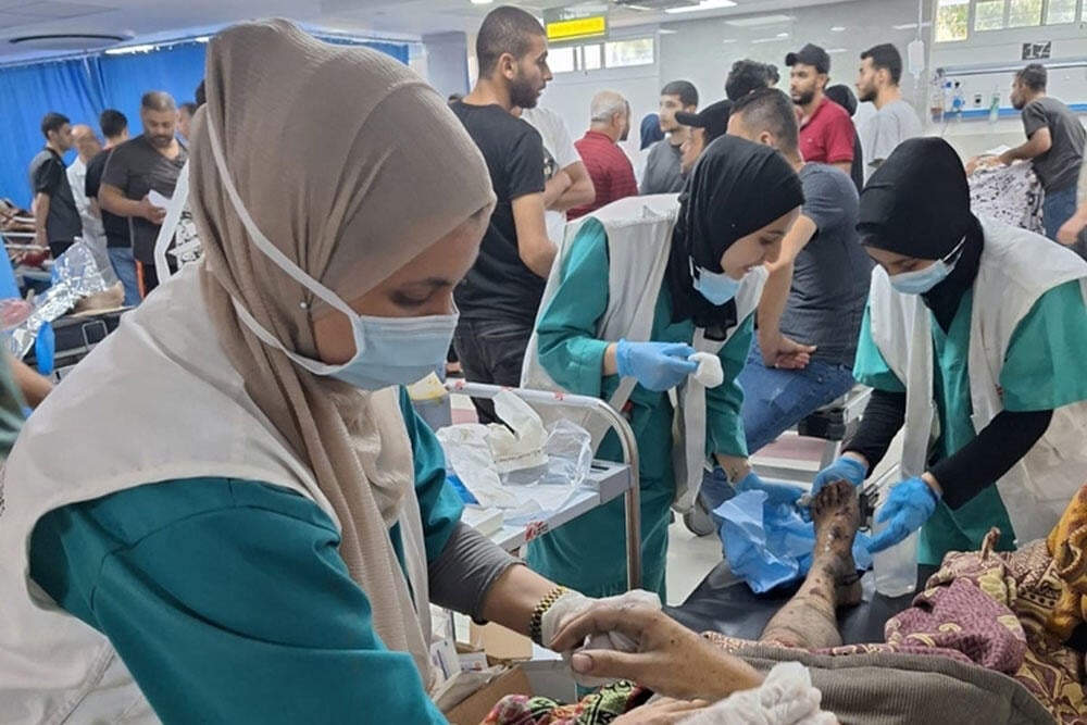 Gaza hospital no gauze no gloves Israel's medical aid blockade Day 731 genocide