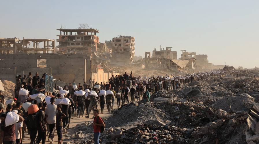 Displaced Palestinians in Gaza face hunger and collapse of basic services amid ongoing war