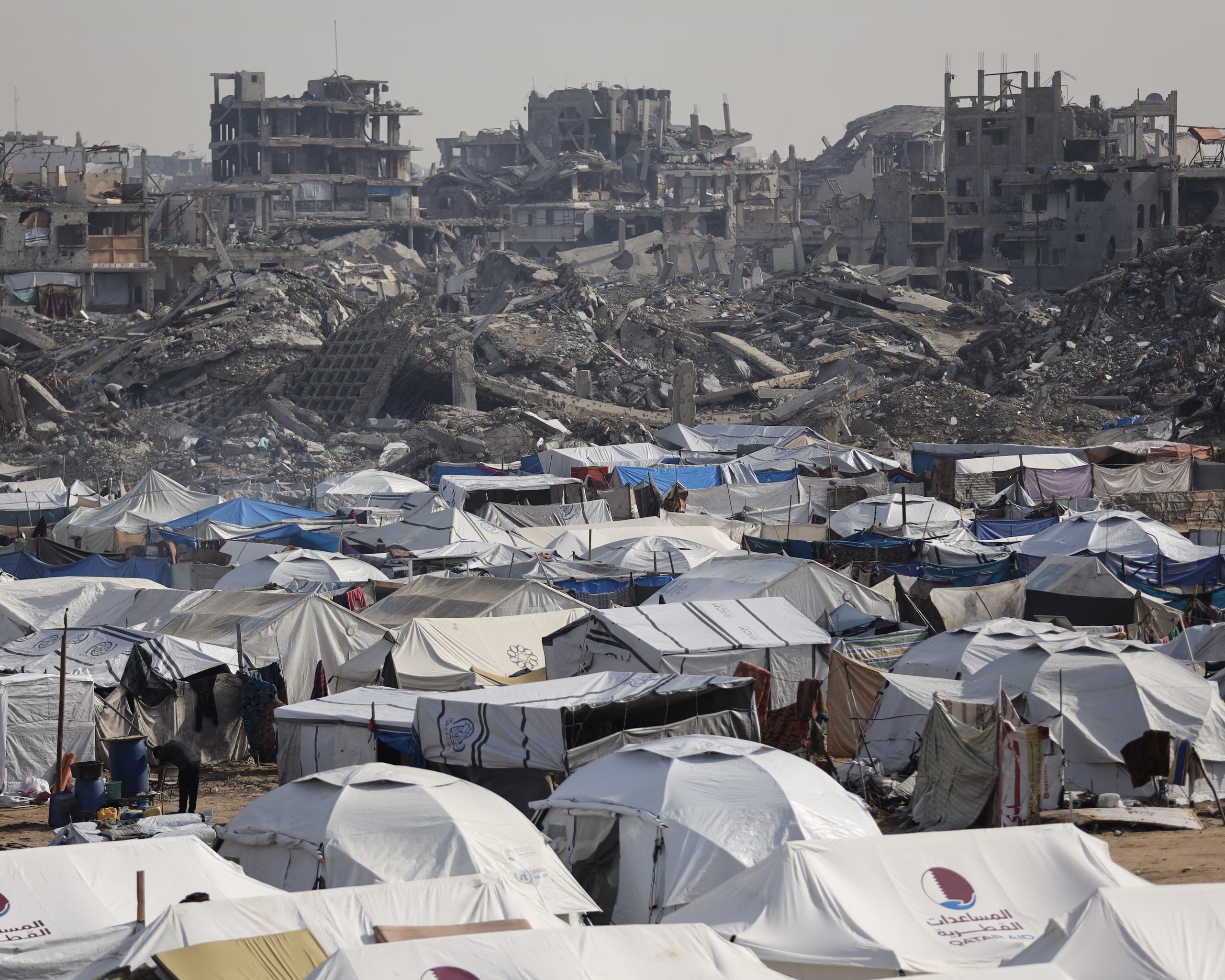 Gaza Genocide Winter Storm Impact Gaza genocide: storm collapses tents in refugee camps