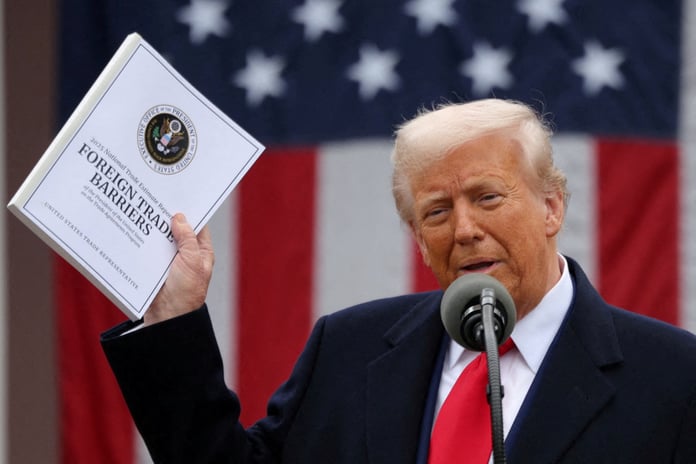 Traders react as Dow Jones plunges over 700 points after Trump tariff announcement