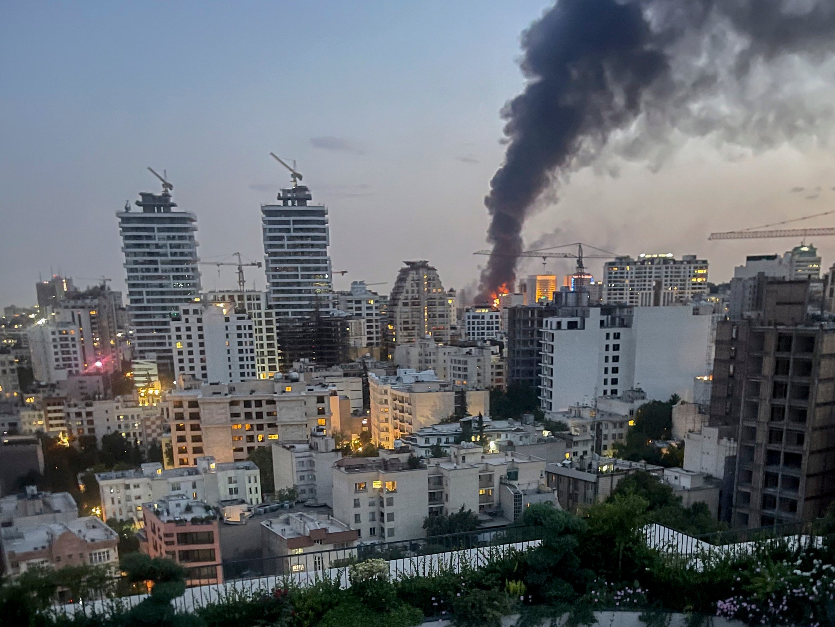 Israeli airstrikes over Tehran during Israel attacks Iran war