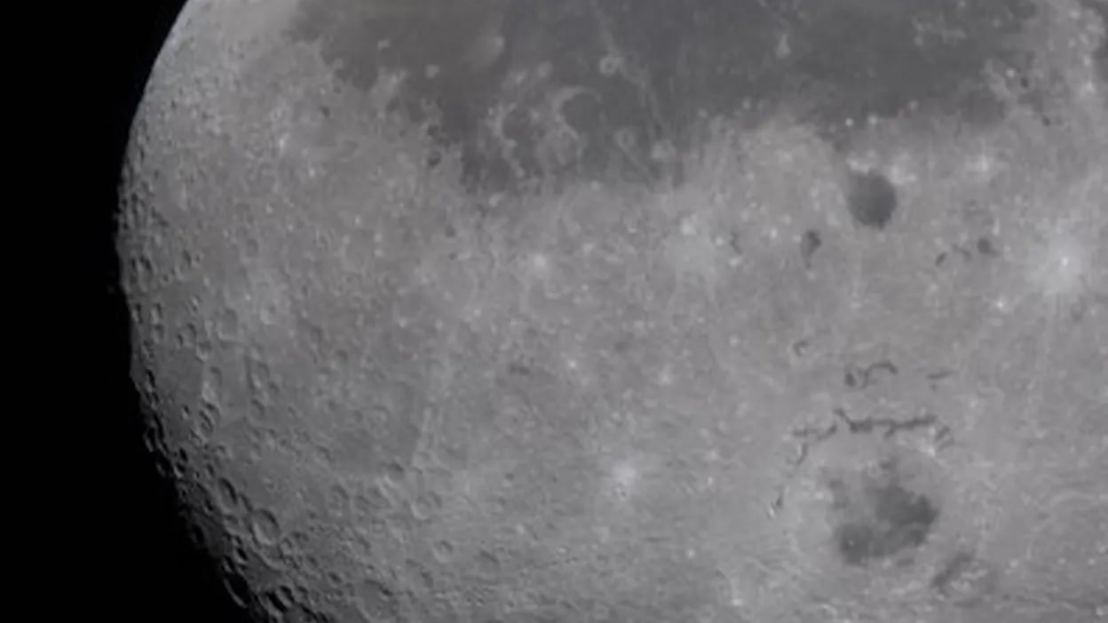 Lunar far side craters seen during Artemis II mission