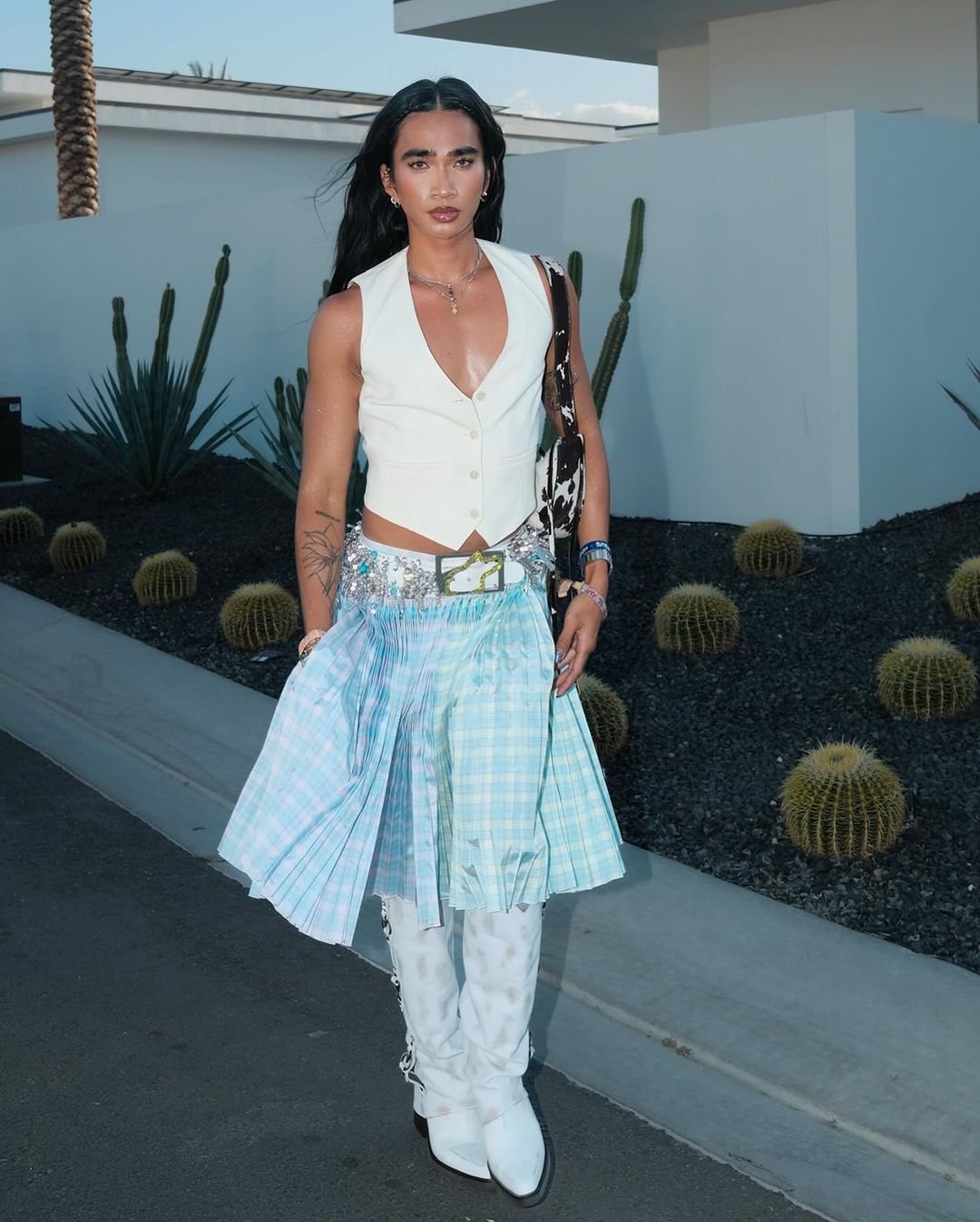 Refined boho fashion at Coachella 2026 featuring crochet and layered textures