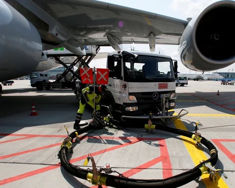 Aircraft being refueled at European airport amid jet fuel crisis triggered by war disruption