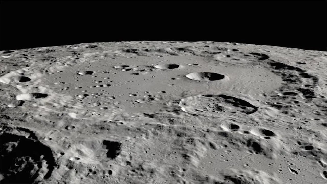 Cratered surface of the Moon shaped by meteorite impacts over billions of years