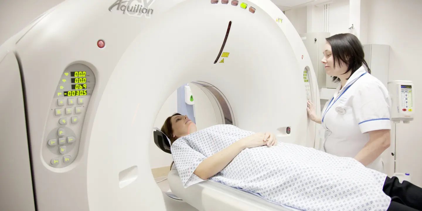 oncologist reviewing lung and pancreatic cancer clinical trial results