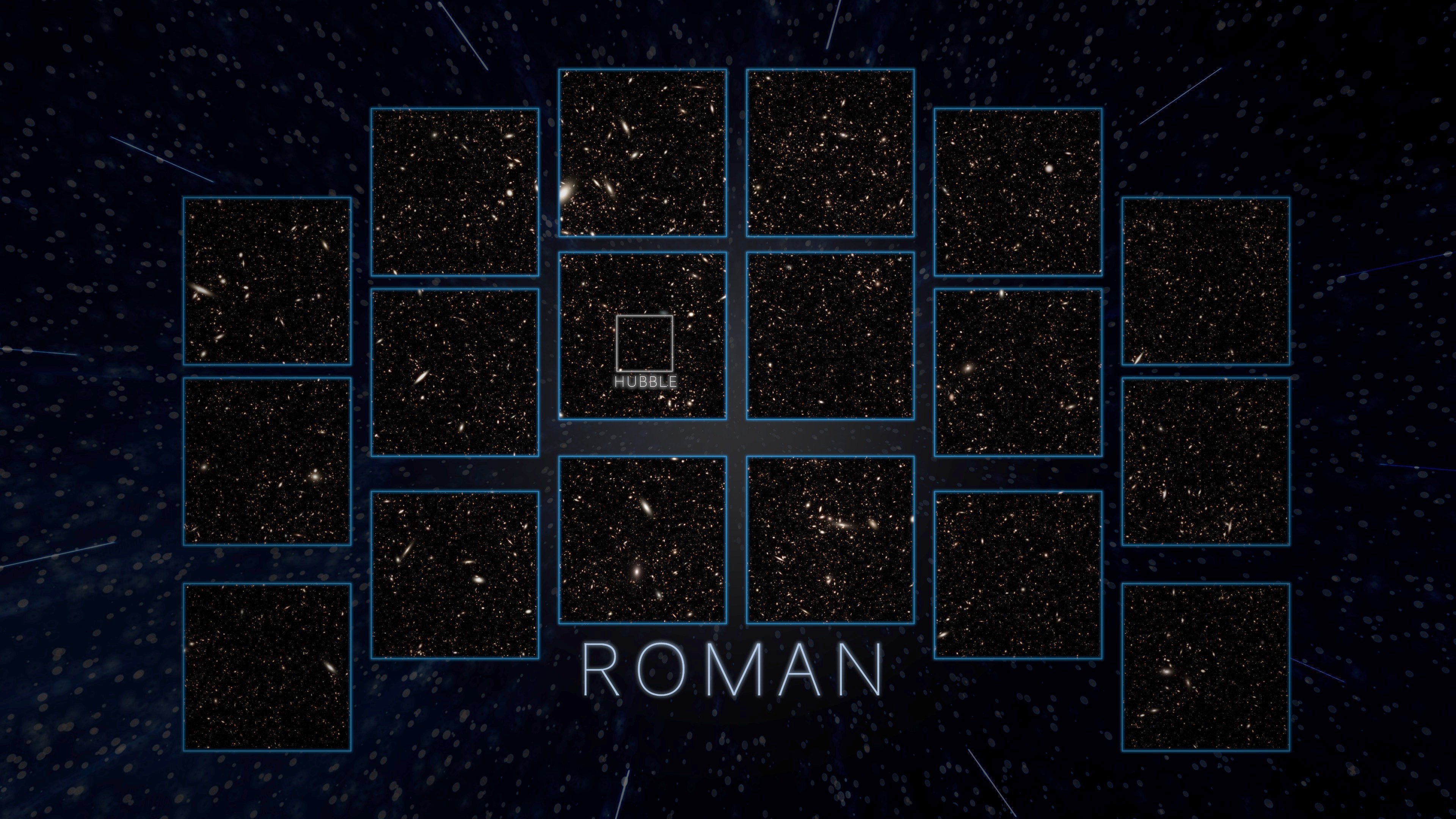 Comparison of Roman Space Telescope and Hubble field of view