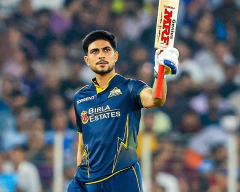 Shubman Gill celebrates after scoring 86 vs KKR to lead IPL 2026 Orange Cap