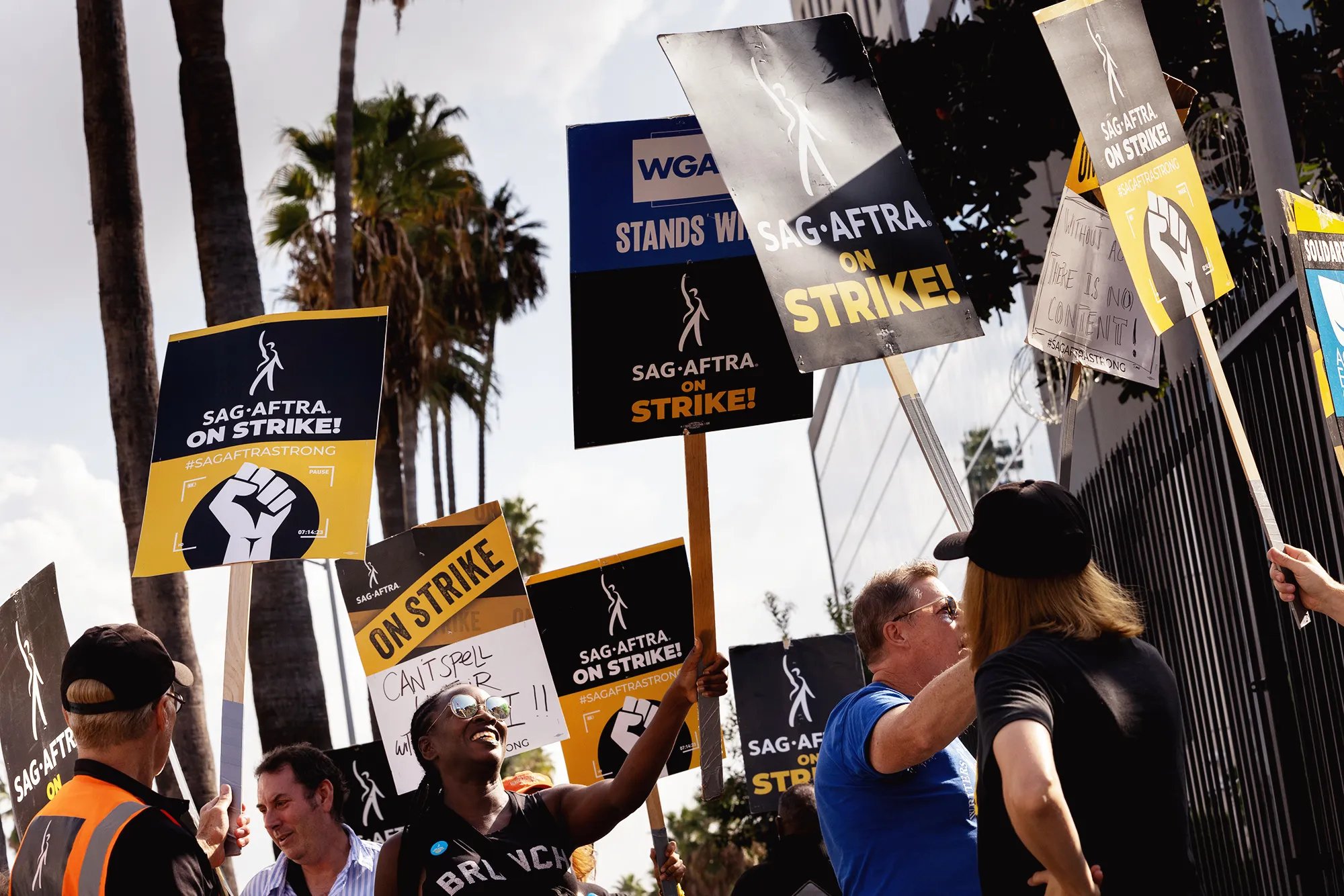 Hollywood writers protest during WGA strike amid 2026 contract deal