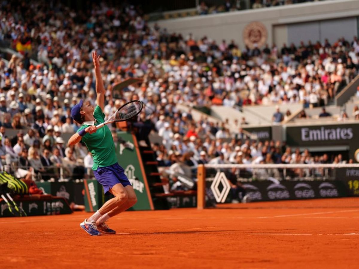 Jannik Sinner reacts during discussion about Grand Slam prize money