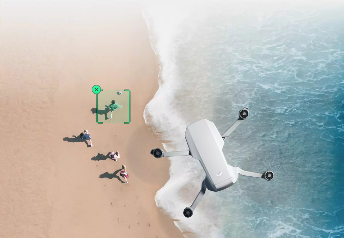 DJI Mini 4K Entry-Level Drone DJI Mini 4K beginner drone flying outdoors capturing 4K aerial footage