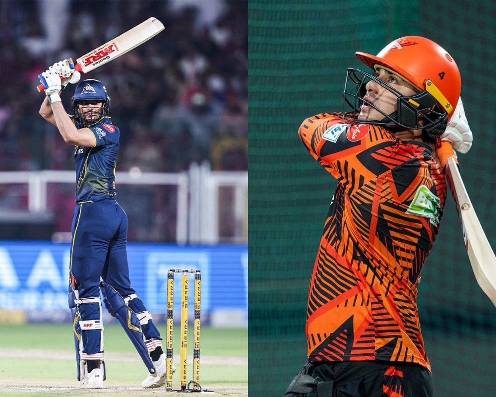 Shubman Gill batting for Gujarat Titans against Sunrisers Hyderabad in IPL 2026 match at Ahmedabad
