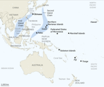 Map showing China’s naval deployment near Taiwan and the first island chain