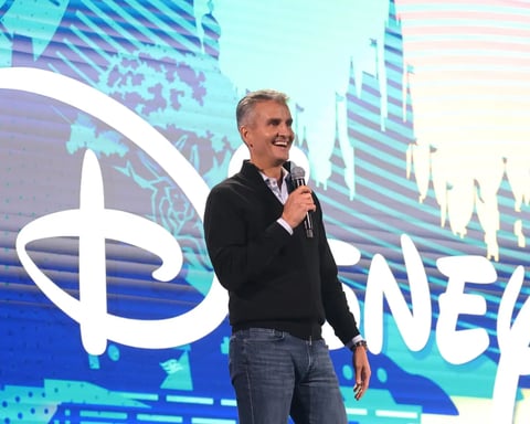 Disney CEO Josh D’Amaro during Disney earnings presentation as streaming profits surge in 2026