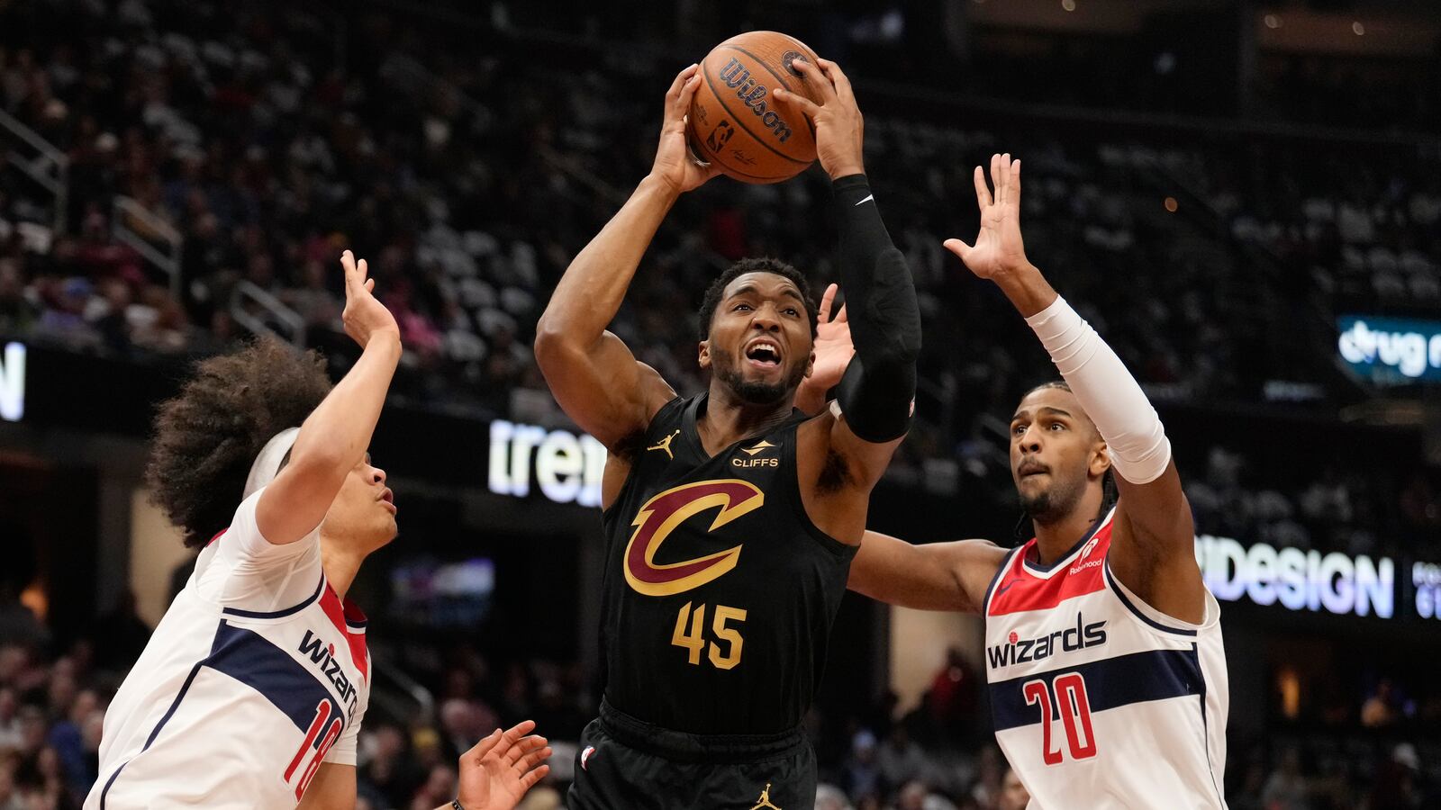 Donovan Mitchell reacts during Cavaliers loss to Pistons in Game 2