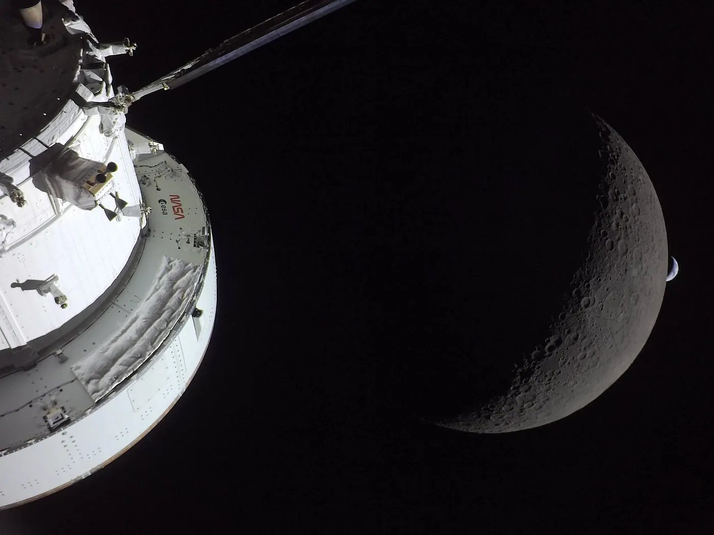 Earth seen from lunar orbit during Artemis II mission deep space journey