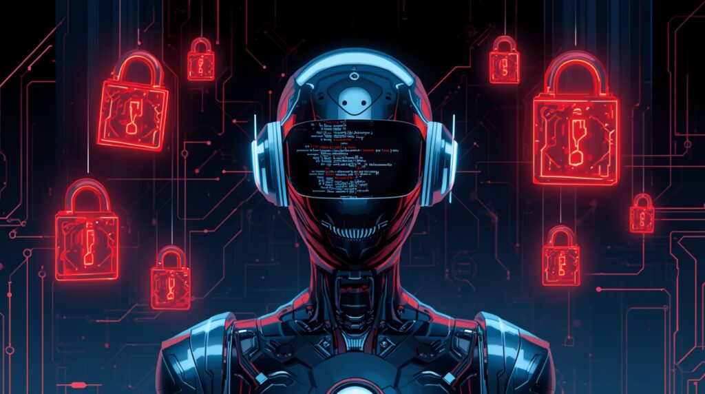 Encrypted AI chat cybersecurity illustration
