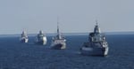 Estonian Navy warship patrols the Baltic Sea amid NATO military buildup near Russia
