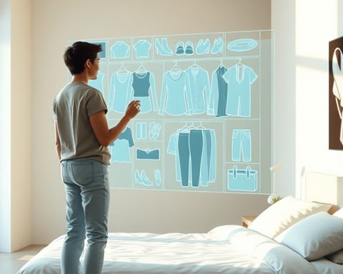 Google Photos AI wardrobe interface showing digital closet and virtual outfit try-on feature