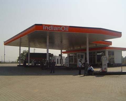 An Indian Oil petrol pump in India as the country hikes fuel prices for the fourth time in 10 days