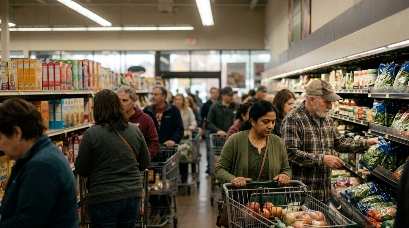 Airborne Transmission Risk in Public Spaces Crowded indoor public space illustrating airborne transmission risk during measles outbreak