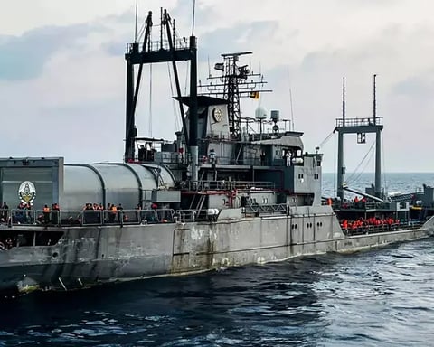 Iranian naval patrol boats in the Strait of Hormuz amid rising tensions with the US