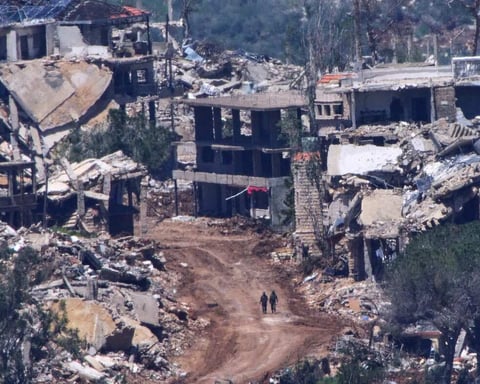Israeli military operations destroy villages in southern Lebanon near the border
