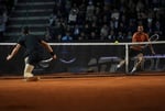 Jannik Sinner celebrating after defeating Daniil Medvedev in Rome semifinal at Italian Open 2026