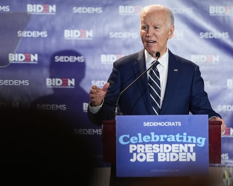 Former President Joe Biden speaks at South Carolina Democratic Party event, February 2026