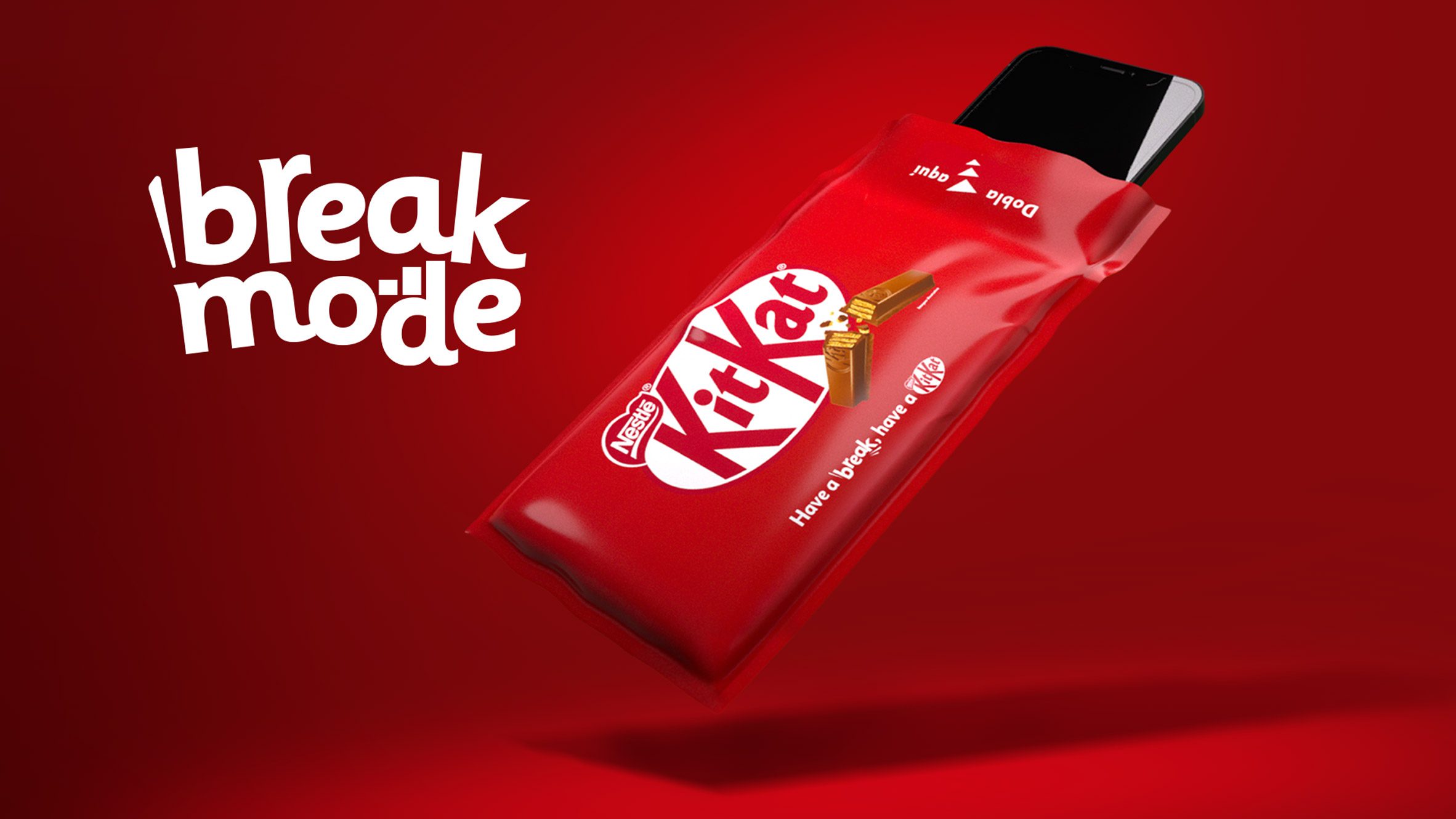 KitKat Break Mode wrapper blocking smartphone signals during digital detox campaign