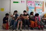 Health worker administering MMR measles vaccine to child in Cuauhtemoc Mexico amid 2026 outbreak