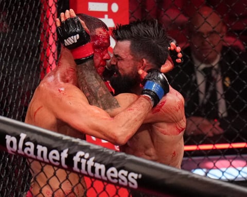 Mike Perry defeats a bloodied Nate Diaz during Netflix MMA supercard at Intuit Dome