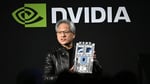 Nvidia CEO Jensen Huang during AI earnings announcement as global AI infrastructure demand surges