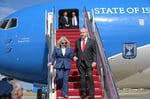 Sara Netanyahu and Benjamin Netanyahu near Israel’s controversial Wing of Zion aircraft amid renewed corruption allegations