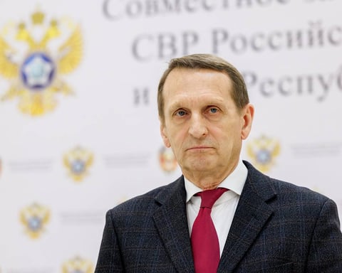 Sergei Naryshkin, director of Russia's Foreign Intelligence Service, accuses the UK of inciting Europe toward a clash with Moscow