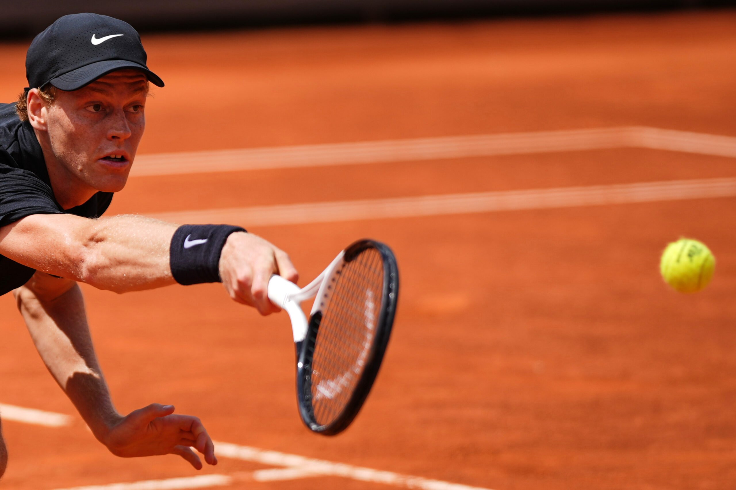 Jannik Sinner celebrating victory during 2026 clay season in Rome